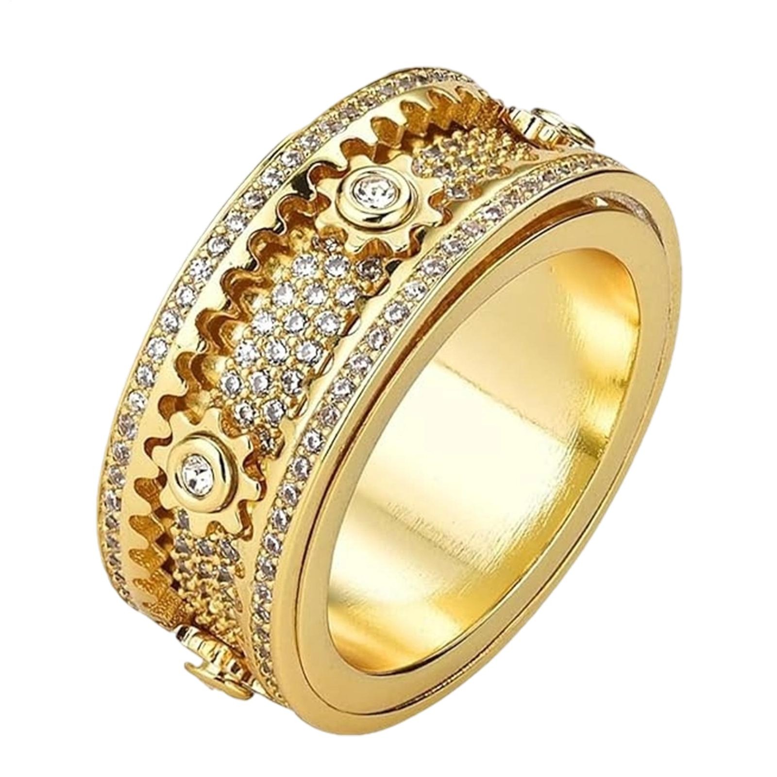 Gear Spinner Ring Mechanical Design for Men Women Anxiety Relief Band Style