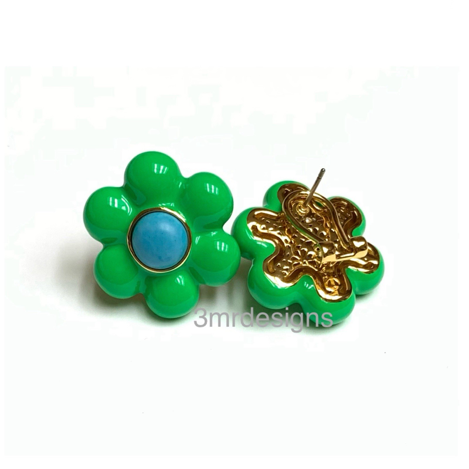 NWT Kate Spade PETAL PUFF 12-K Plated Brass Puffed-up Large Flower Stud Earrings