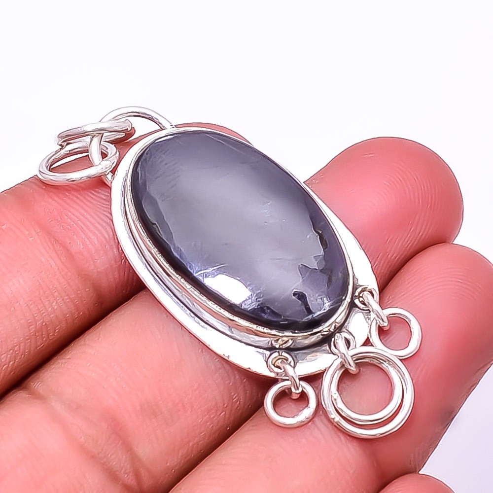 Hypersthene – Canada Handmade Gemstone 925 Sterling Silver Pendant 2.07″ P11