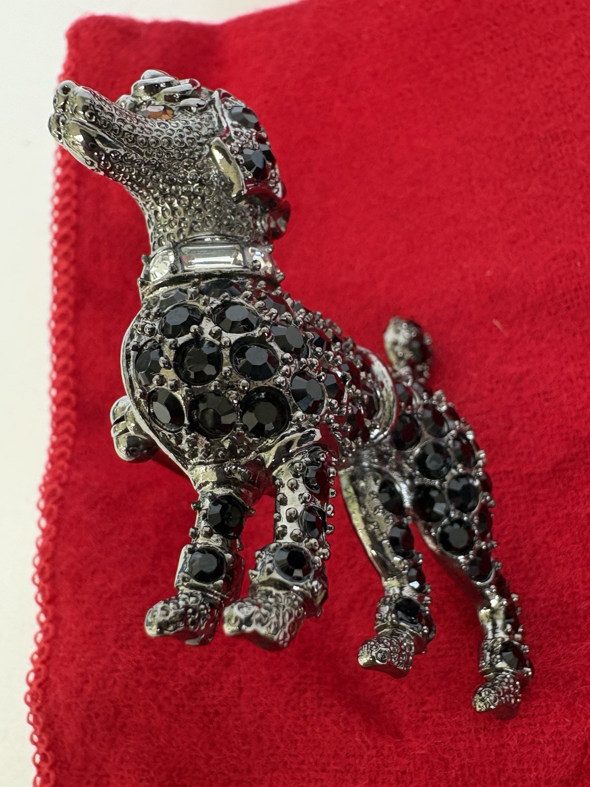 KJL Kenneth Jay Lane Rhinestone Poodle Brooch Pin – Complete Set w/ Box & Book
