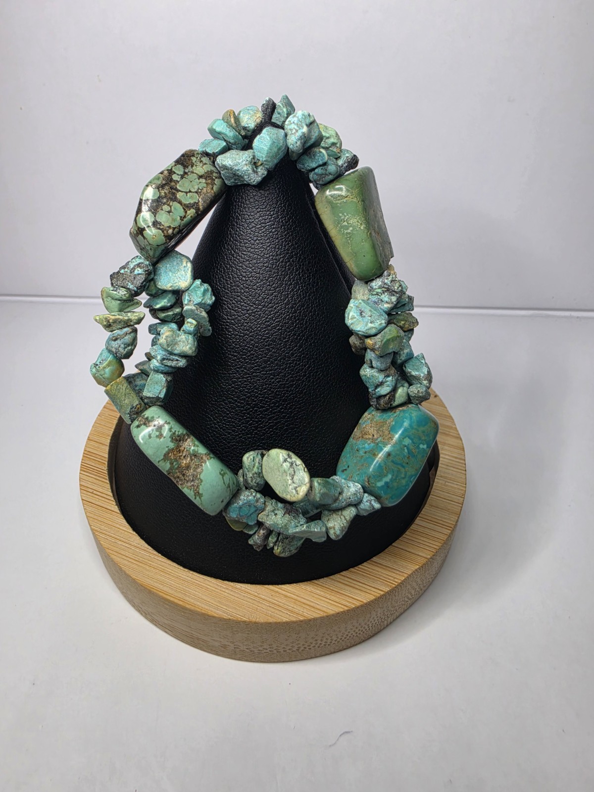 Turquoise Rough Cut Bracelet Stretchy Adjustable Band Vintage Southwestern