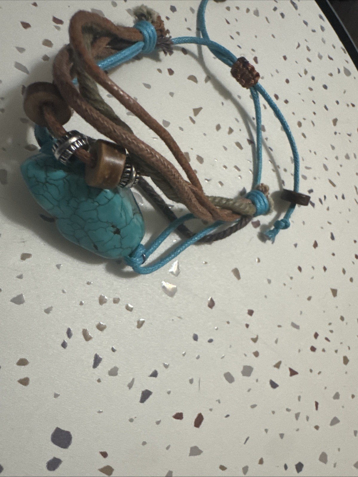 leather turquoise silver leather wrap bracelet