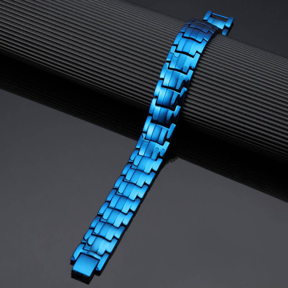Blue Elegant Magnetic Bracelet Men Women Arthritis Pain Energy Balance Calm Joy
