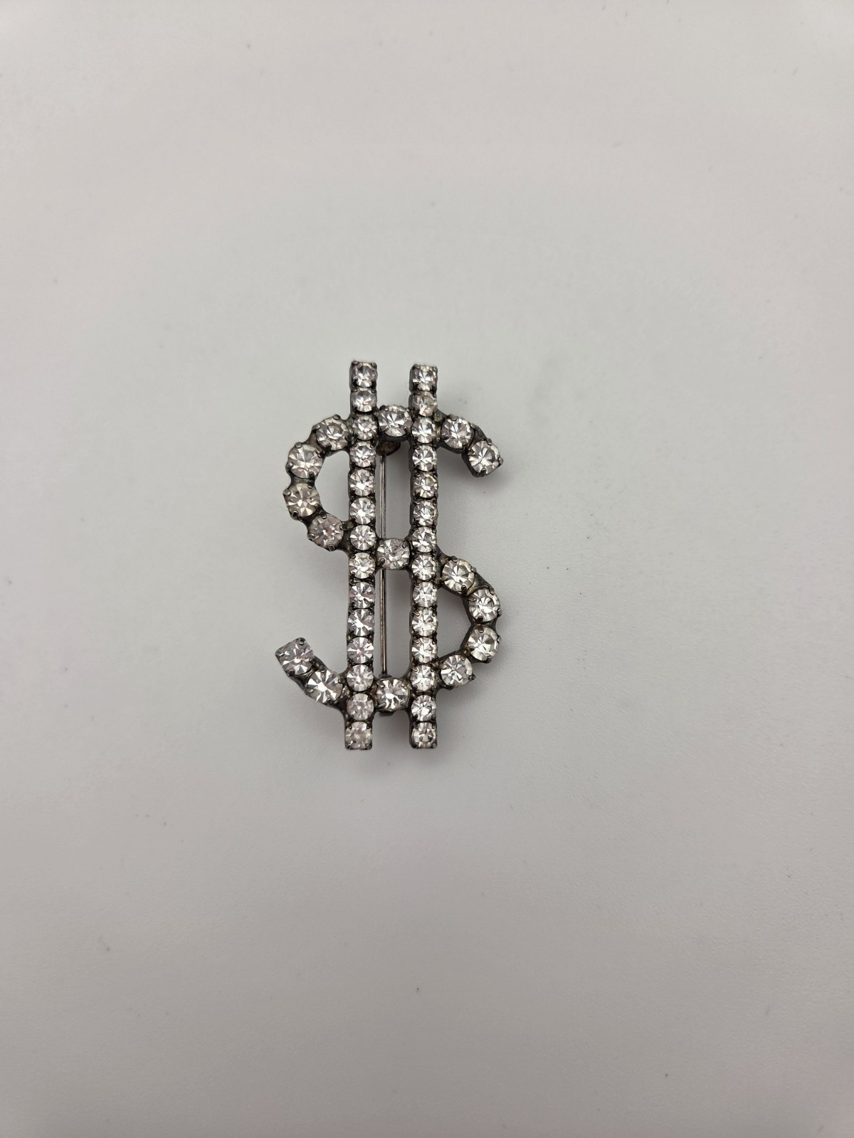 Dollar Rhinestone Silvertone Pin-Sales, Realtor, Banker