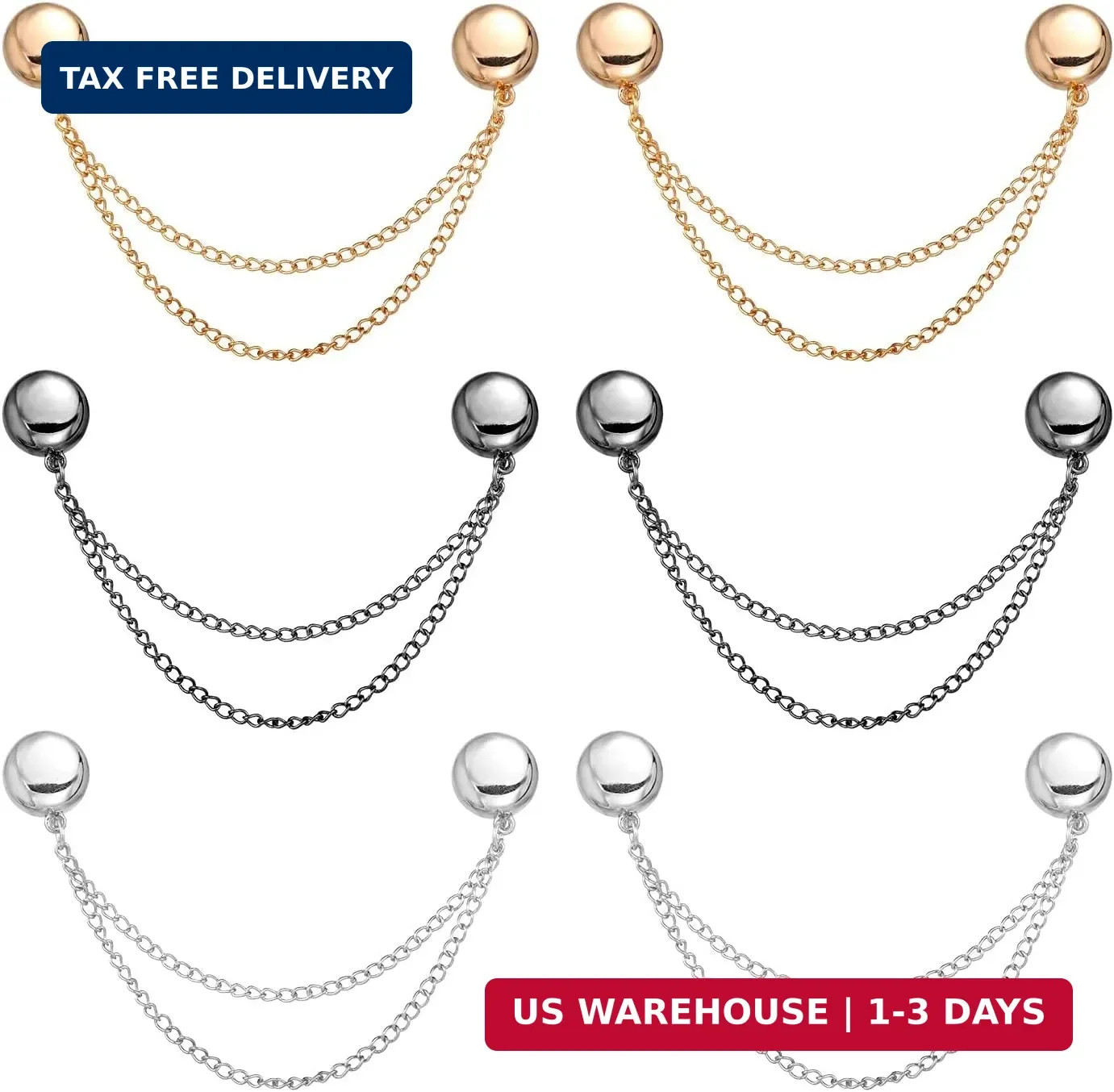 6pcs Magnetic Clothing Clips with Chain, Multi-Function Magnet Button Pins Hijab