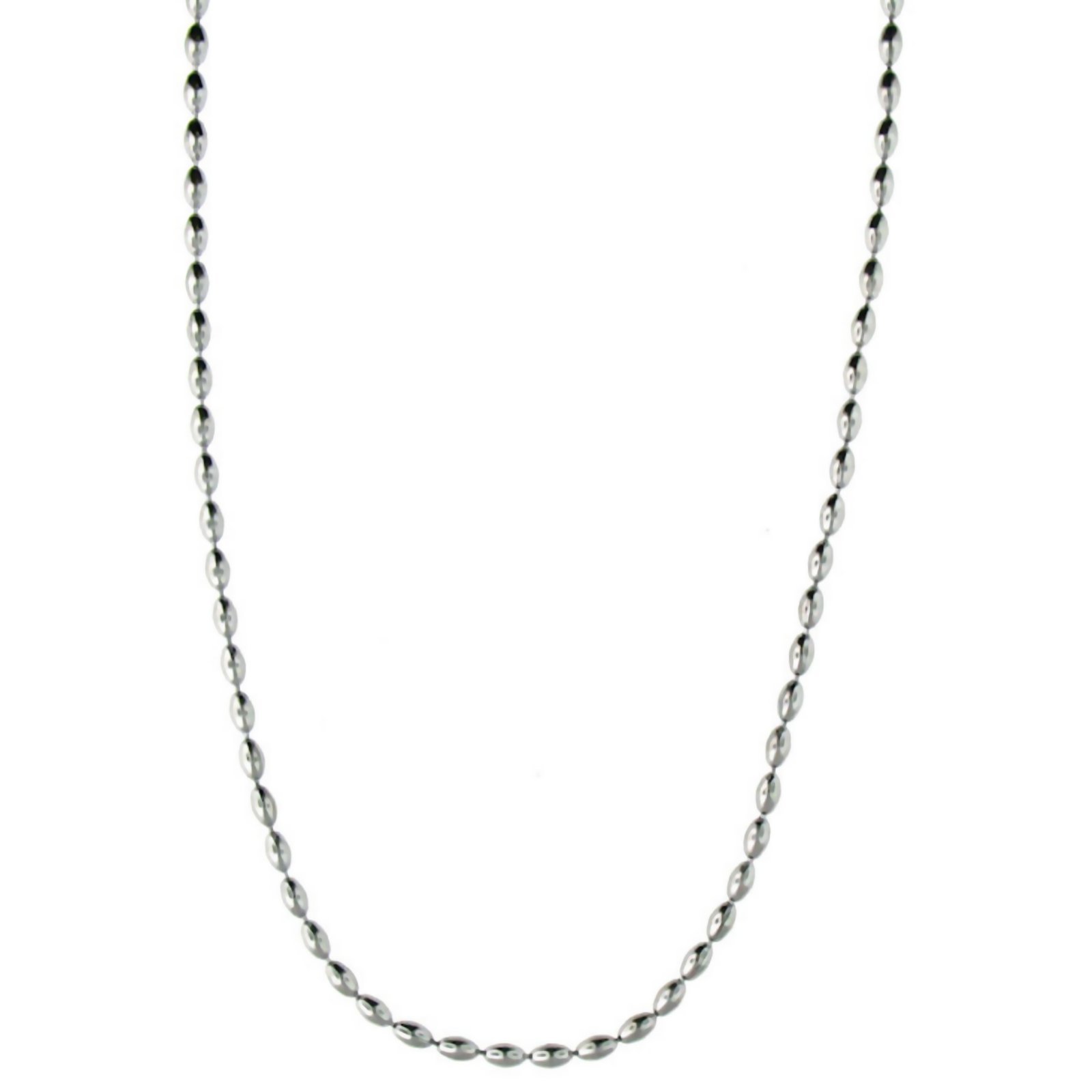 Oval Bead Ball Chain Surgical Stainless Steel 15-30 inch 2.4mm Hypoallergenic