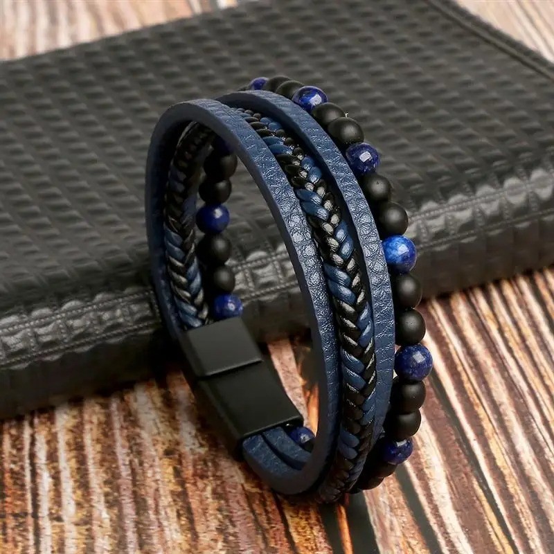 Pulsera Para Hombre Vintage De Cuero Brazalete Regalos Para Hombre Punk Style
