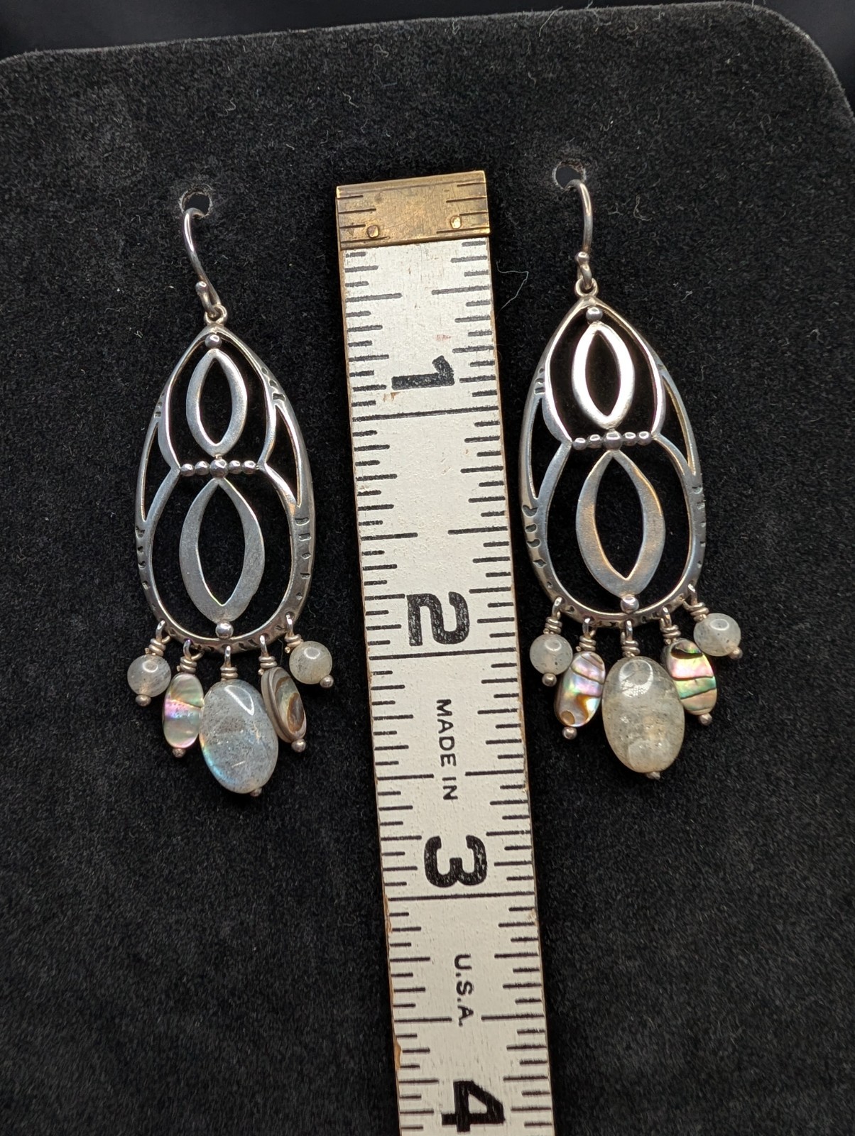 Silpada 925 Sterling Silver Feldspar Infinity Chandelier Earrings