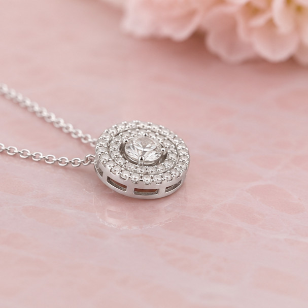 1Ct Round Cut Simulated Diamond Women Wedding Pendant 925 White Sterling Silver