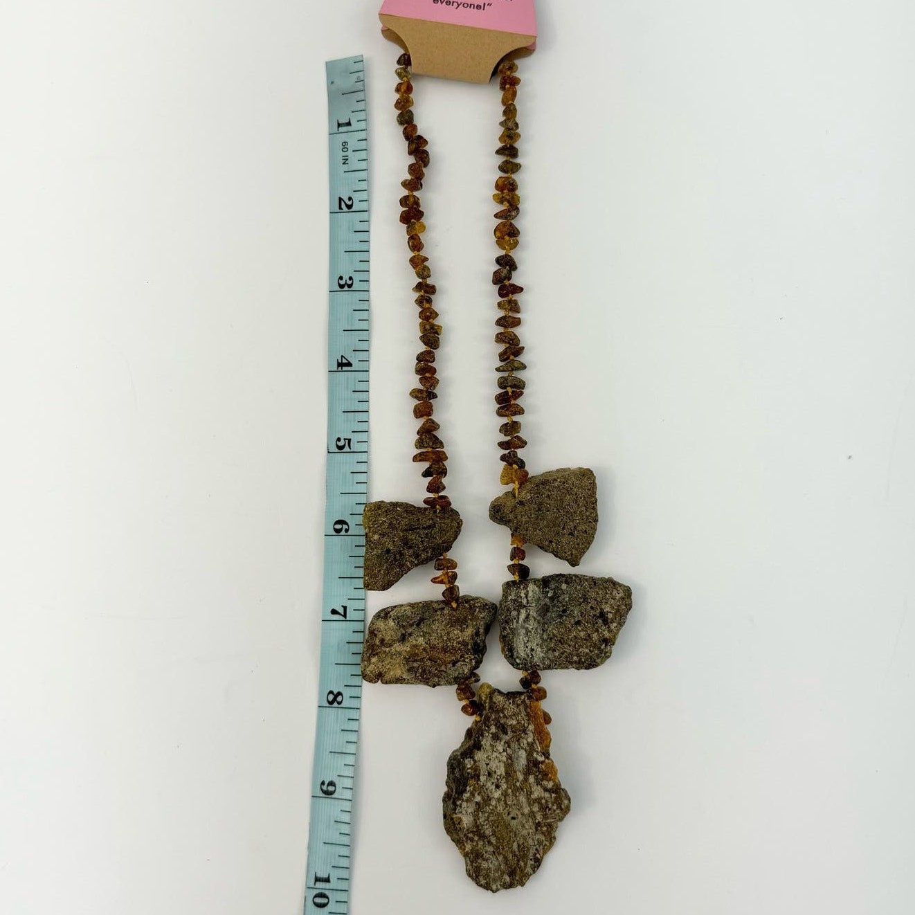 Baltic Amber Statement Necklace Raw Unpolished Chunky Beaded Boho Rustic (N280)