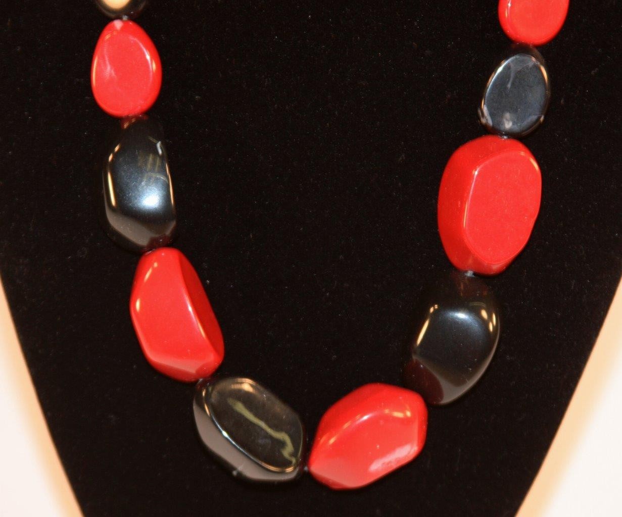 Black Red Gray Stones Necklace & Earrings Set Fashion Costume Jewelry jxcy New