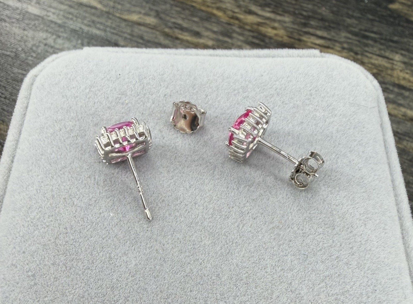 Set! – 1.15CT Natural Pink Topaz Ring 8 Pendant Necklace & Earrings 925 Sterling