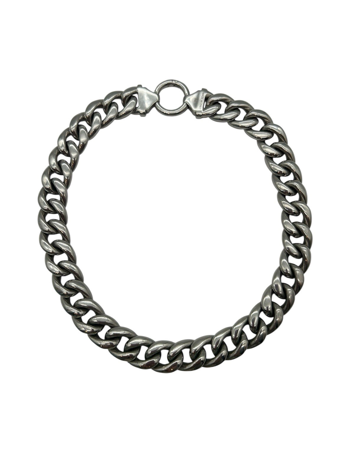 Authentic Celine Silver Chunky Link Choker Necklace 15”