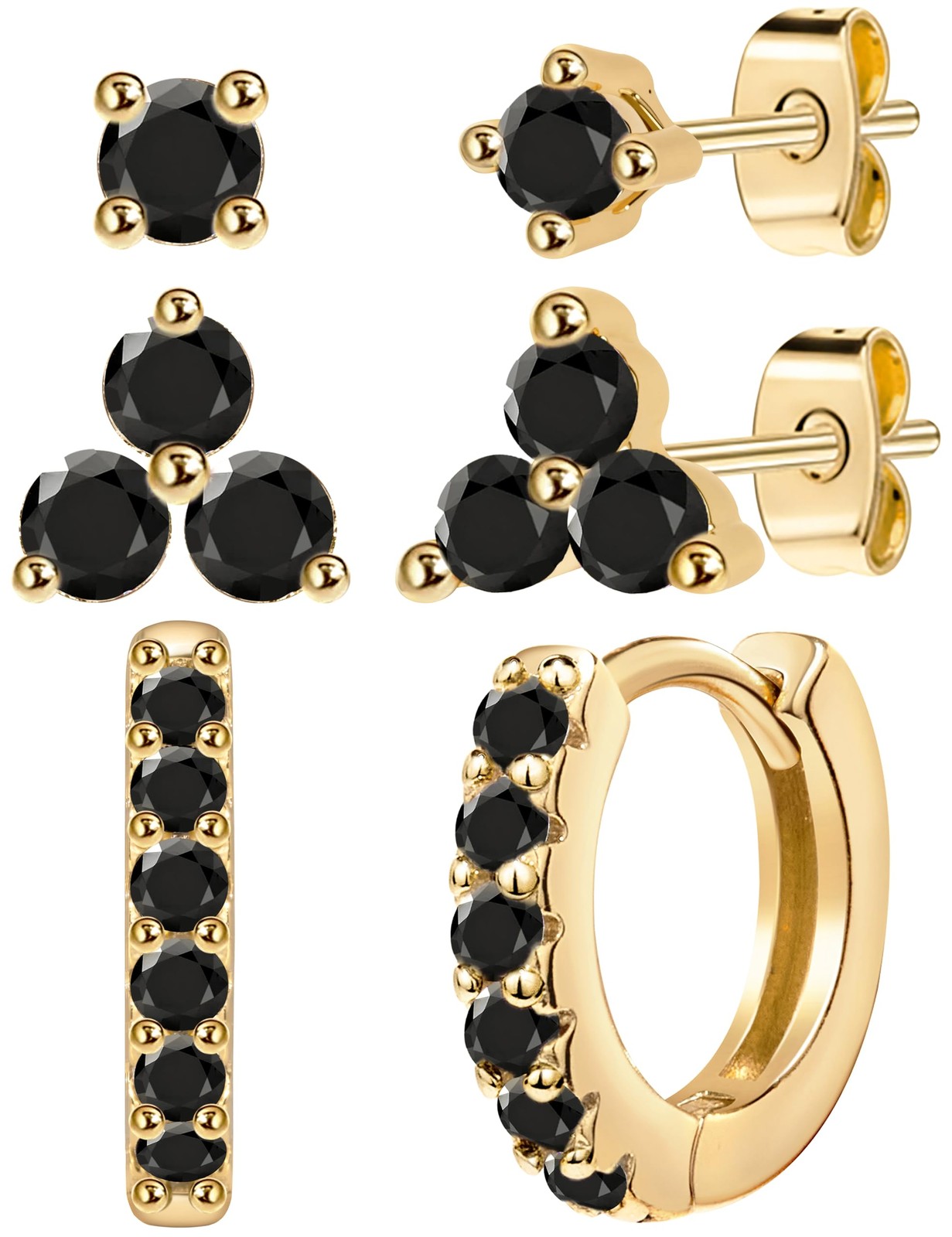 Dainty Small Gold Stud Earrings for Women, 14K Gold Plated Mini Tiny Studs Ea…