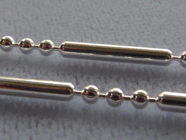 11″ ANKLE BRACELET ITALIAN STERLING SILVER BAR + 3 BEAD STYLE ITALY 925