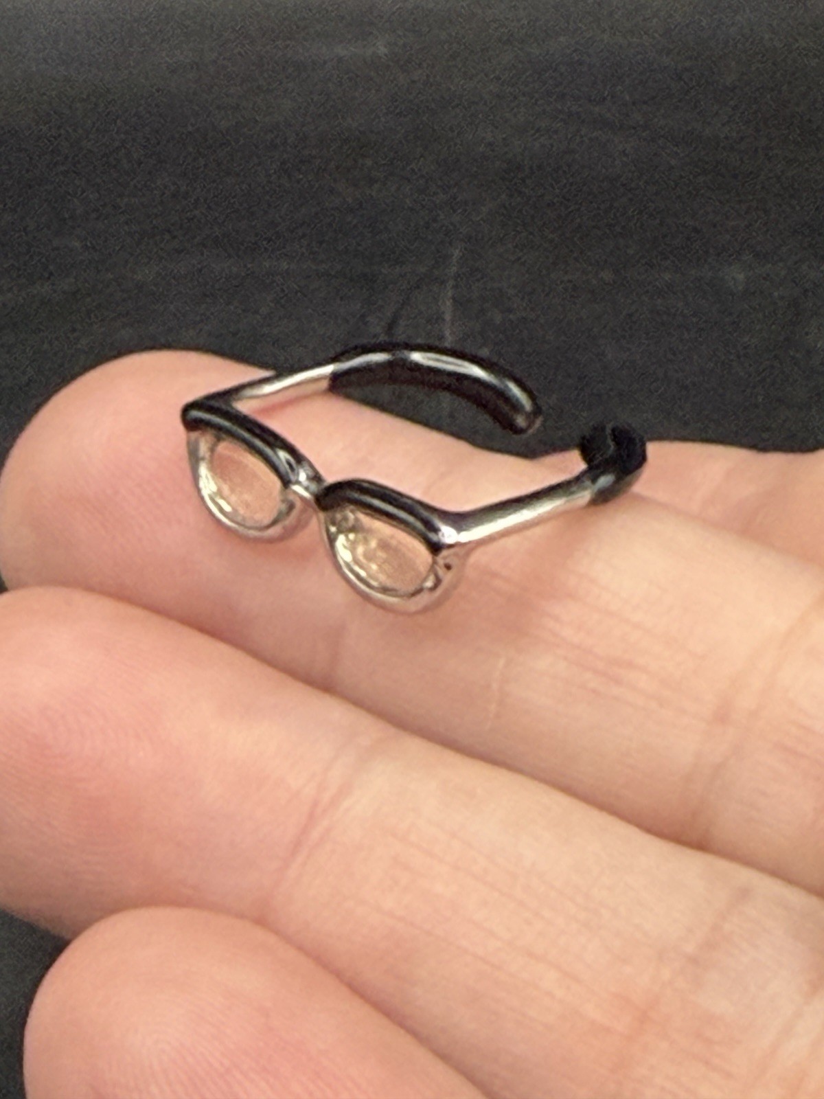 Mini Eyeglasses Glasses Ring Sz 7 Nerd Optometry Unique Boho Quirky Jewelry