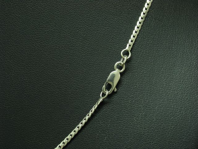 925 Sterling Silver Necklace With Set Zircons / Partly Gold / 42.5cm