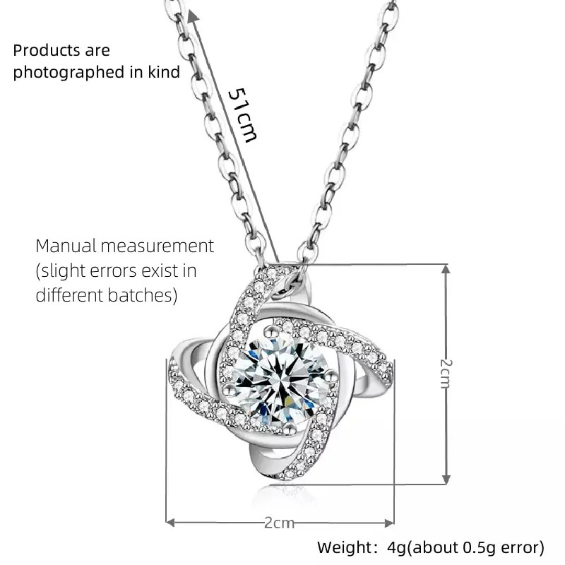 1pcs Steel Color-color Necklace Ladies Cold Wind Four Leaf Clover With Diamonds