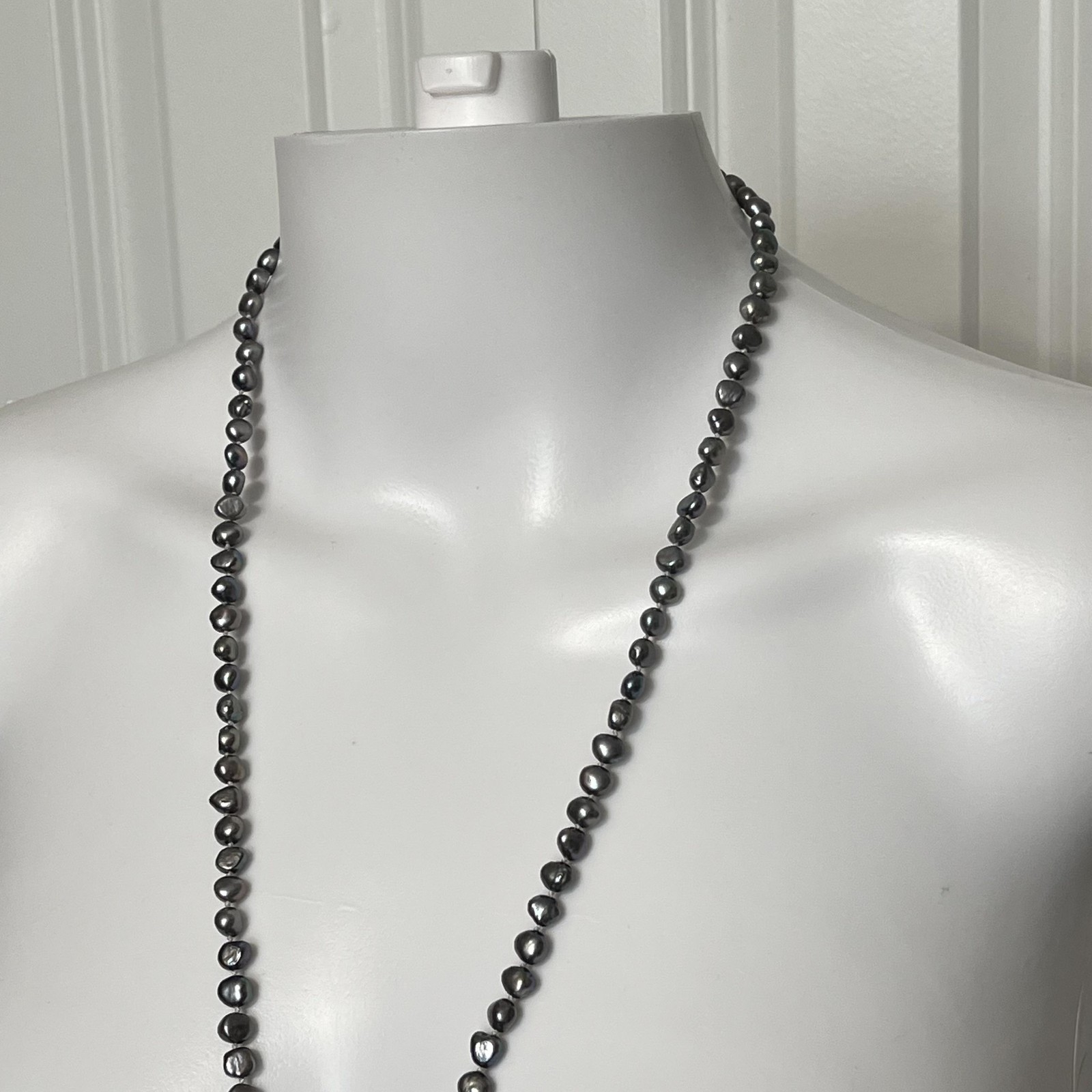 Tahitian Pearl Necklace Beaded Necklace Long 36 In Women Fashion Vintage Jewelry