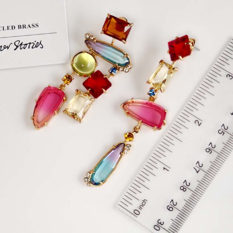 Other Stories Crystal Statement Drop Earrings Chic Women Party Vacation Jewelry