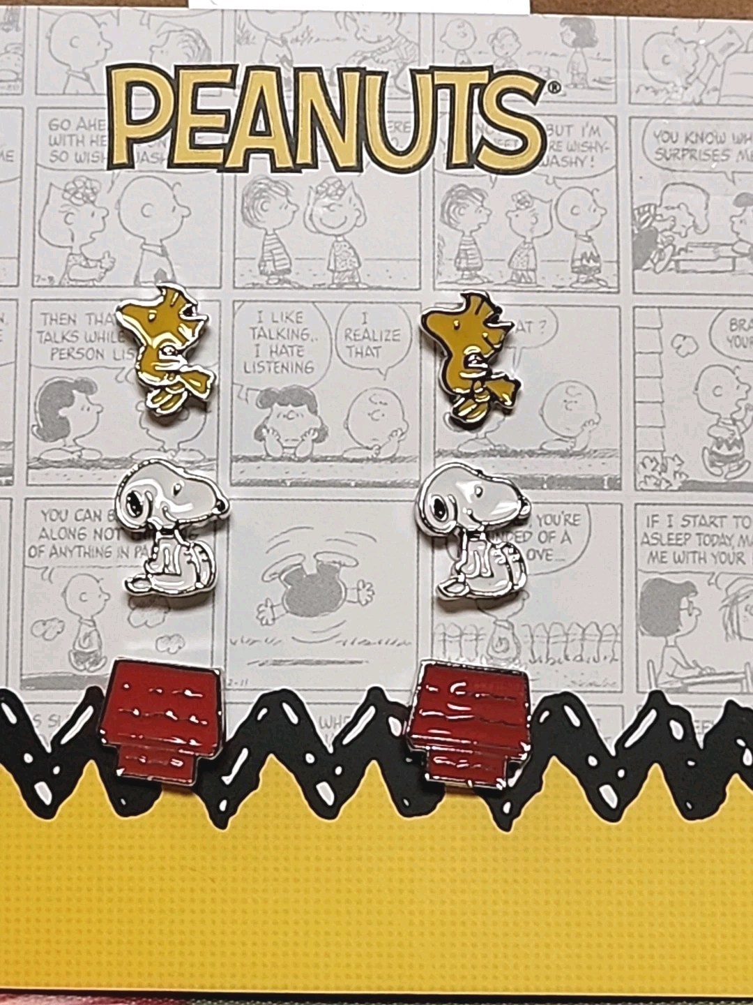 Peanuts Snoopy Woodstock 3 Earring Set Post Backing By Jacmel