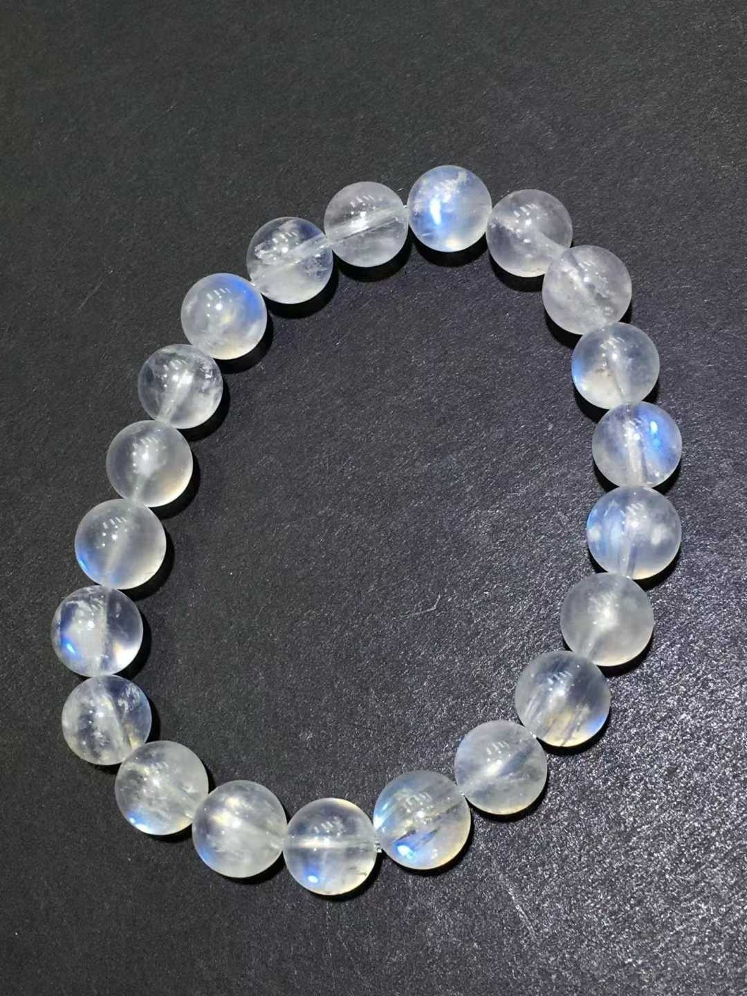 Natural moonstone Quartz Crystal Round Beads bracelet AAAAA