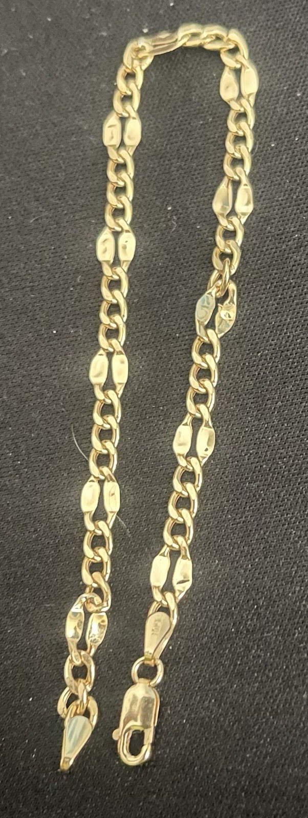 10K Gold Flat Mariner/Anchor Bracelet 7in