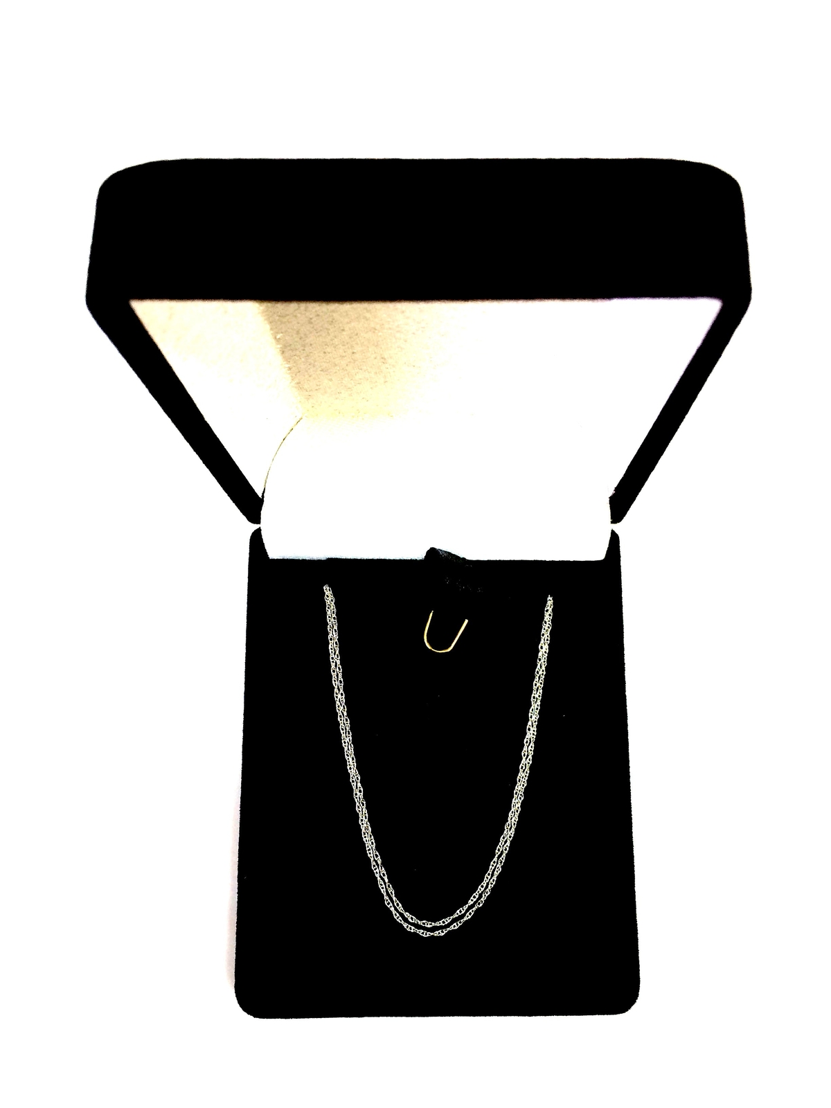 14k White Real Gold Rope Chain Necklace, 0.6mm, 20″