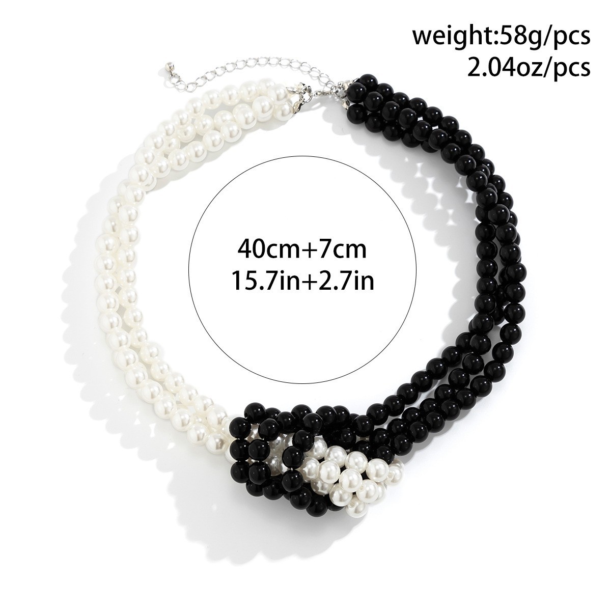 Multi Layer Faux Pearl Twisted Knot Choker Necklace Statement Bridal Elegant