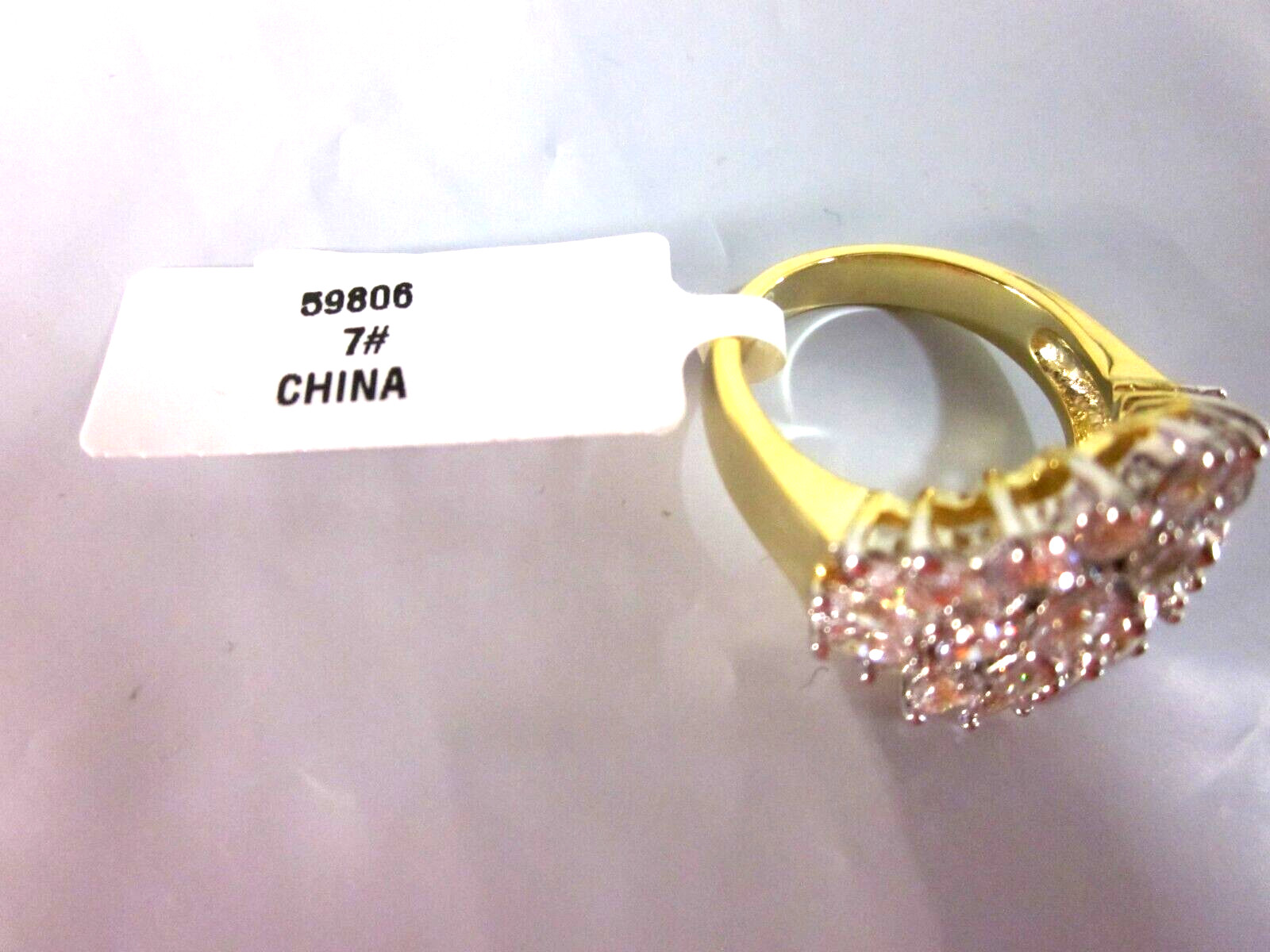 PalmBeach JEWELRY YELLOW GOLD-PLATED ROUND CUBIC ZIRCONIA CLUSTER RING,SIZE 7
