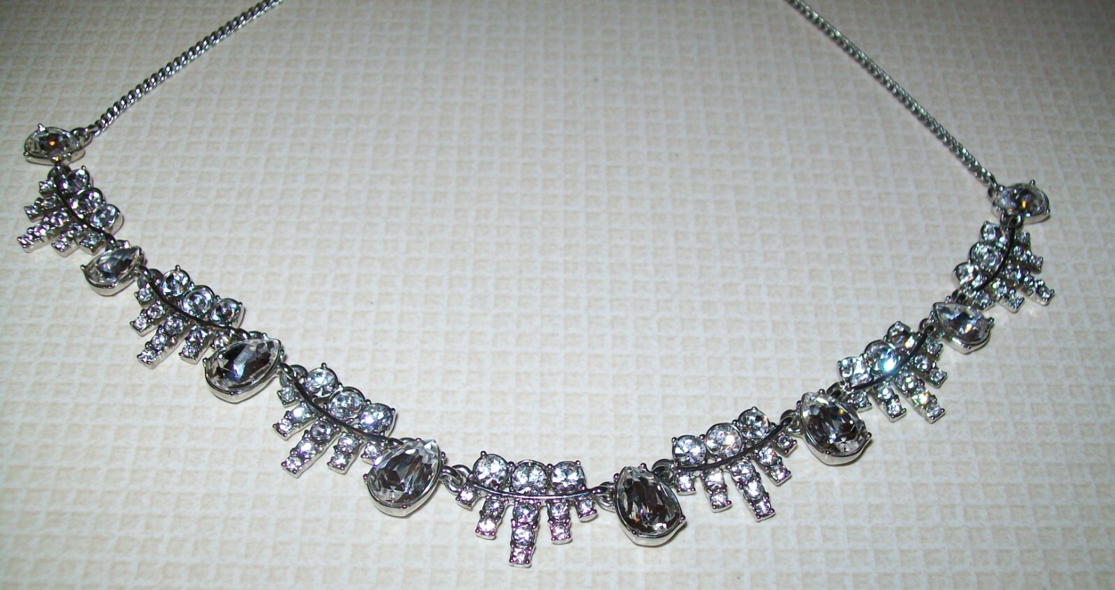Signed Givenchy Crystal Statement Necklace 16″ w 3″ Extender