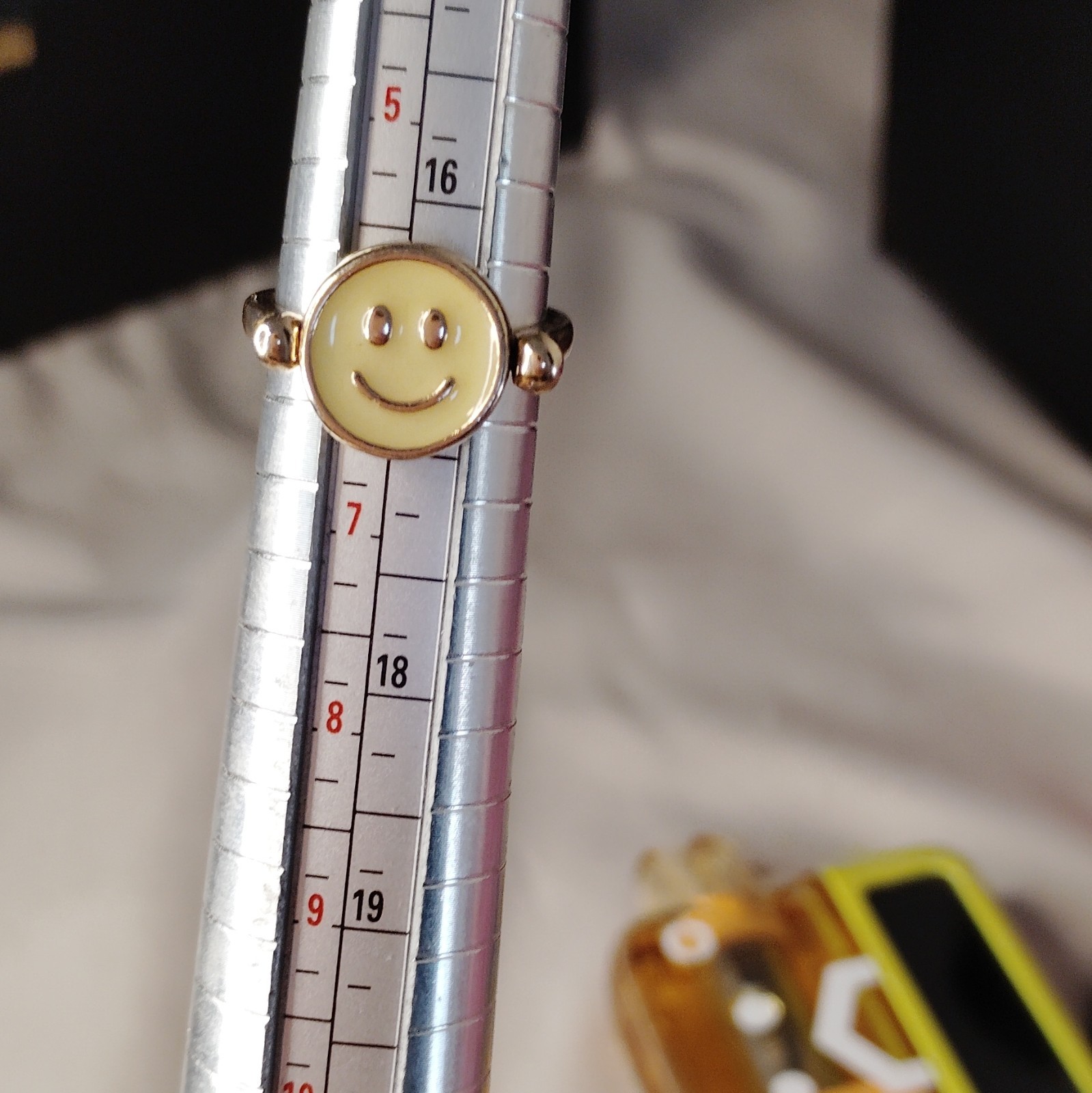Spinner Fidget Ring Happy Sad Smiley Face Silver Tone Mood Ring Size 7