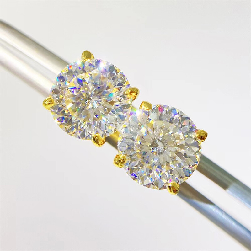1-4ct D Color Moissanite Solitaire Stud Earrings Screwback S925 Sterling Silver