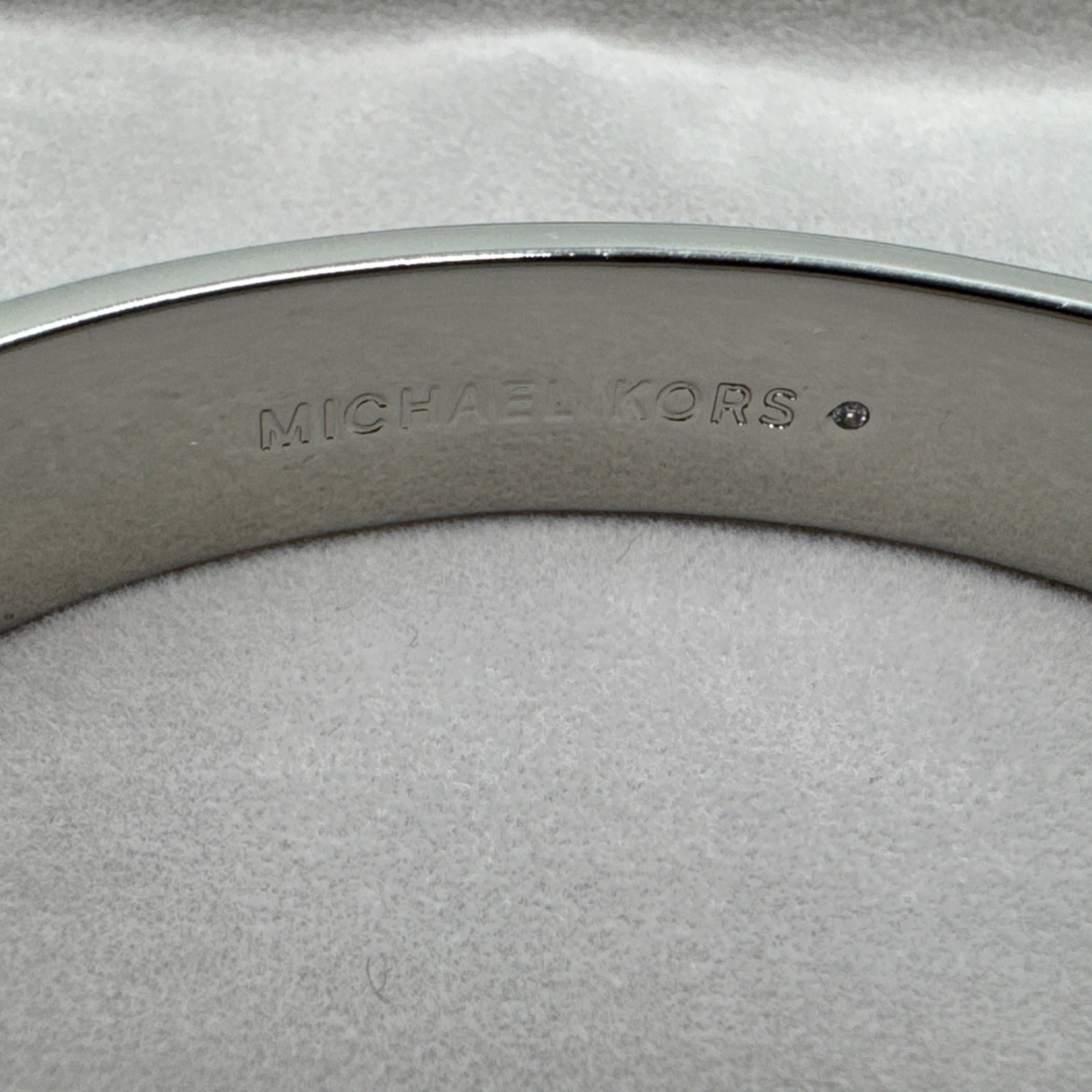 Michael Kors Bangle Bracelet MK Logo Women Silver/Black MKJ8111040