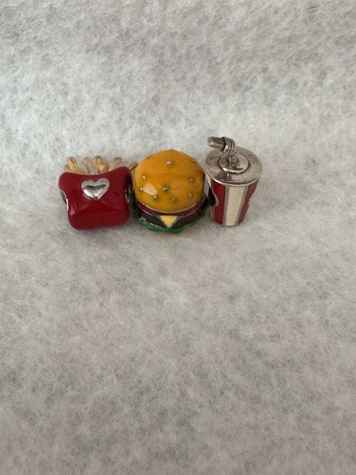 sterling silver Cute Food enamel Slide charms