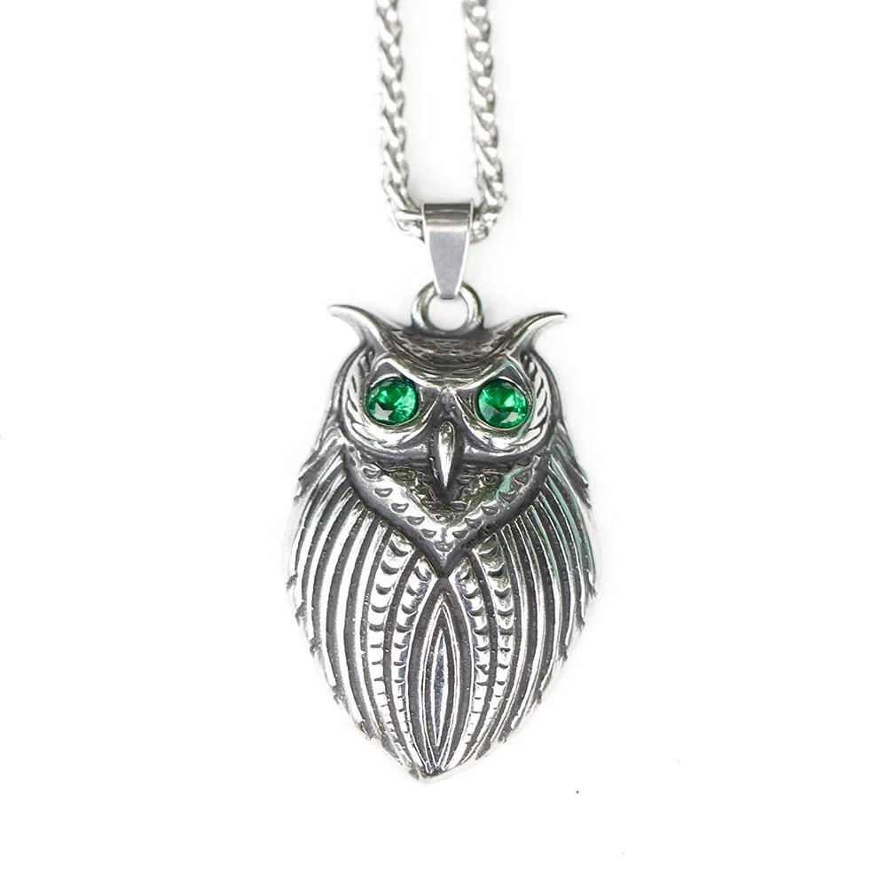 Viking Owl Necklace Stainless Steel Necklace