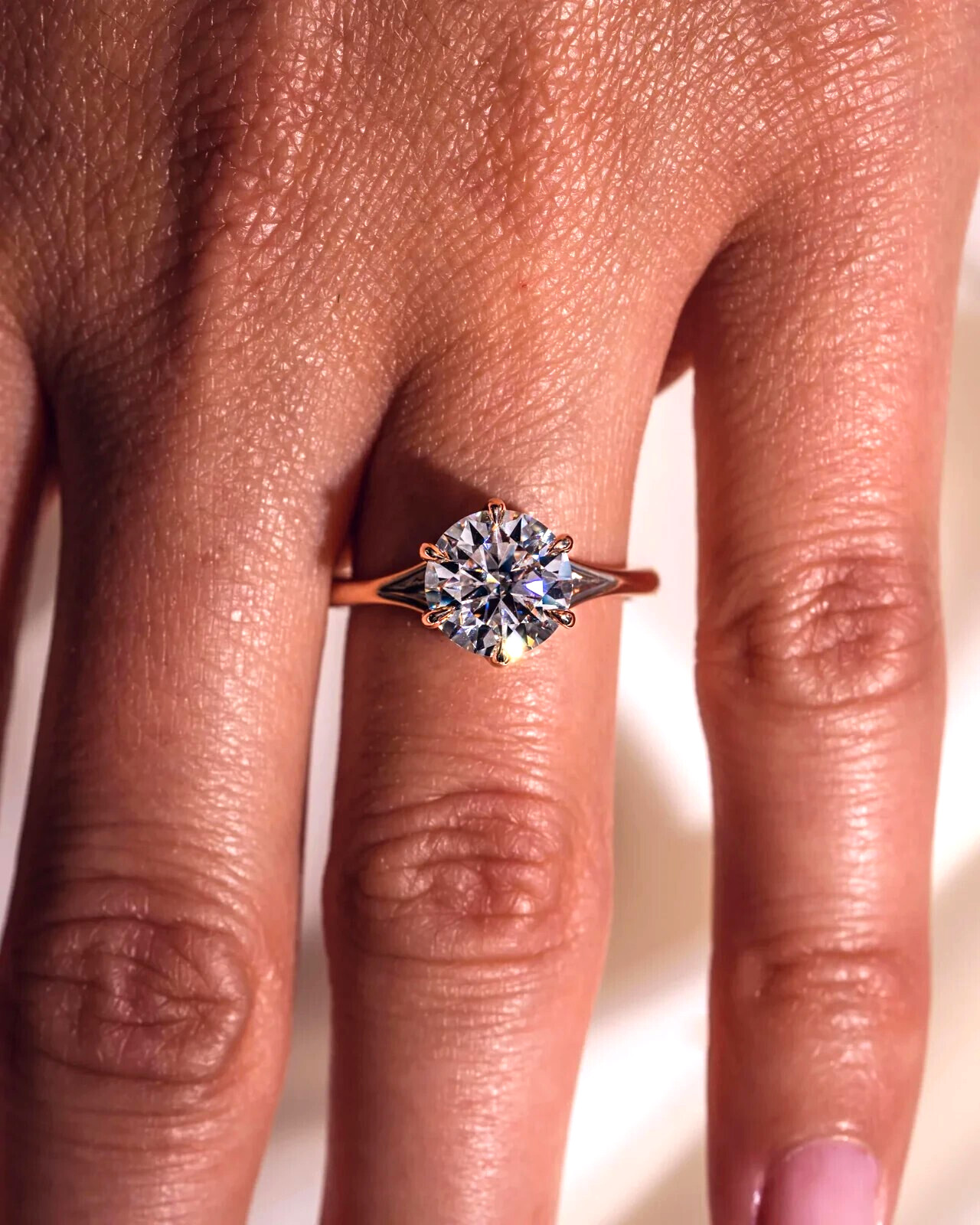 Solitaire Wedding Ring 1.20Ct Round Cut Simulated Diamond 14K Rose Gold Plated