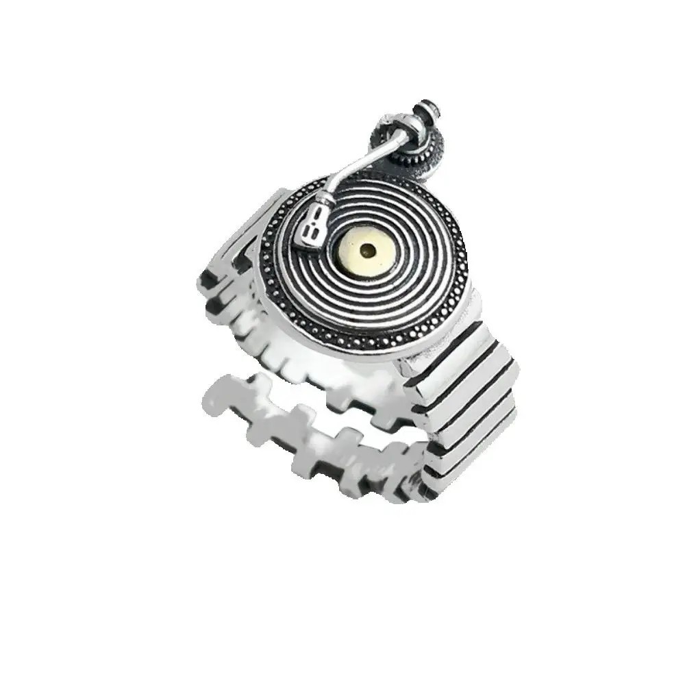 Adjustable Vinyl Record Player Ring Retro LP Turntable Music Lover Gift Jewelry