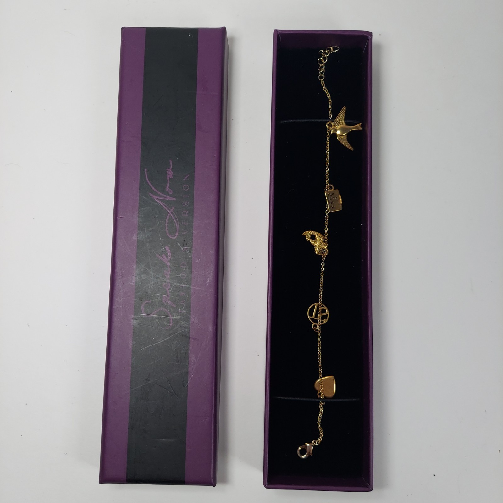 Official Taylor Swift Gold Plated Speak Now TV Charm Bracelet With Box