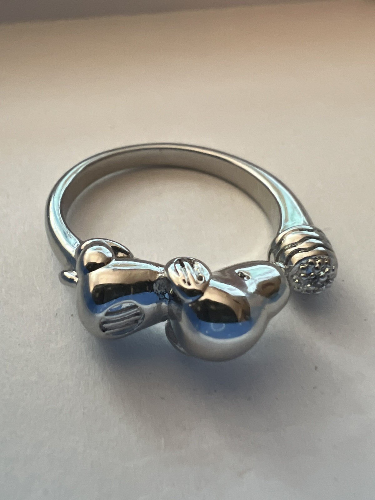 Peanuts Snoopy With Bowl Adjustable Silver Tone Ring One Size Fits All Pet Lover