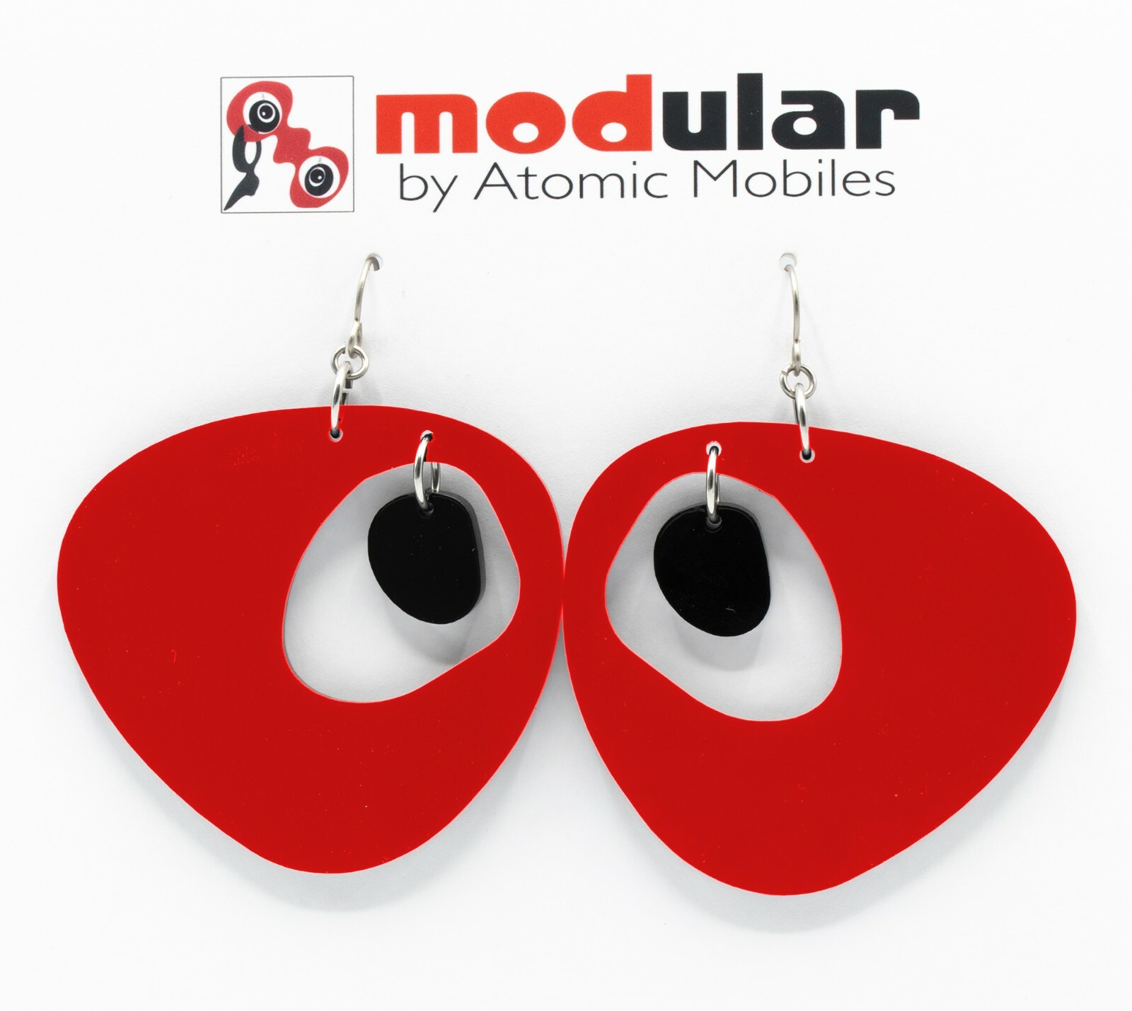 Googie Statement Earrings – Mid Century Modern Retro Handmade Art – 2 sizes