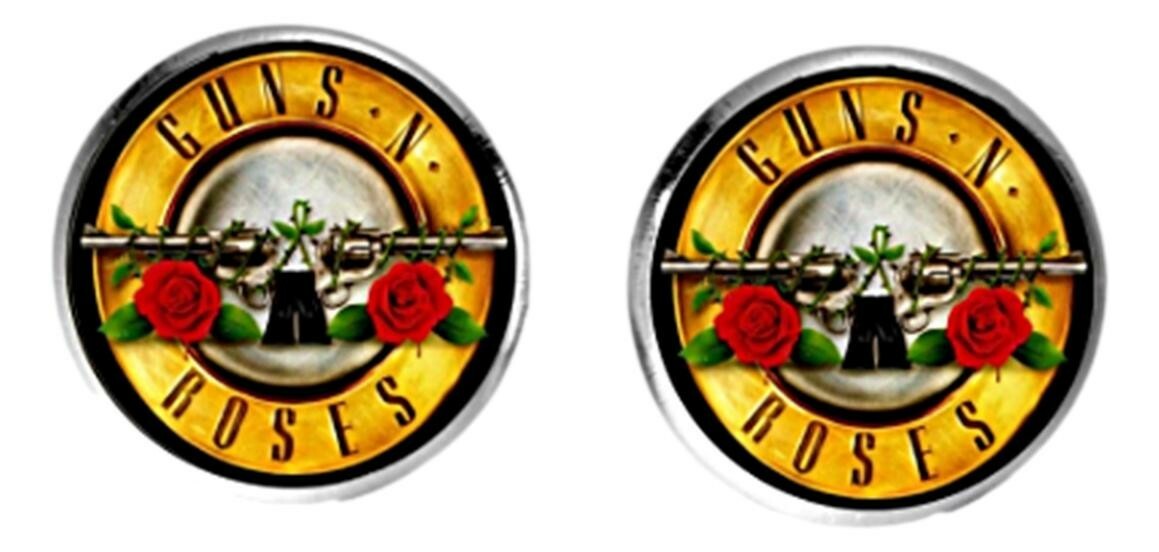 Roses N Guns Music Band Logo Stud Earrings