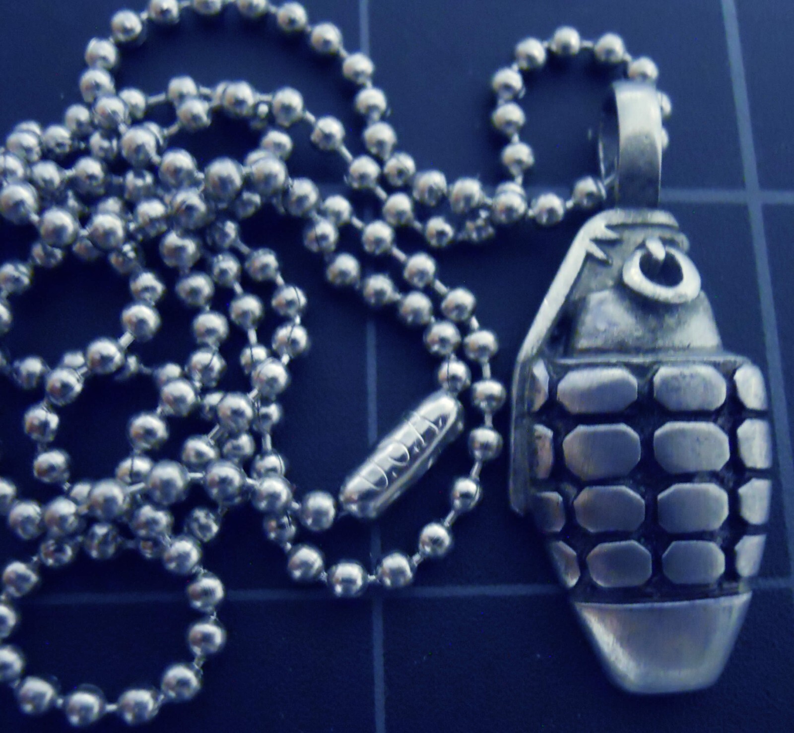 Necklace HAND GRENADE Pendant Stainless Ball Chain New Explosive Charm