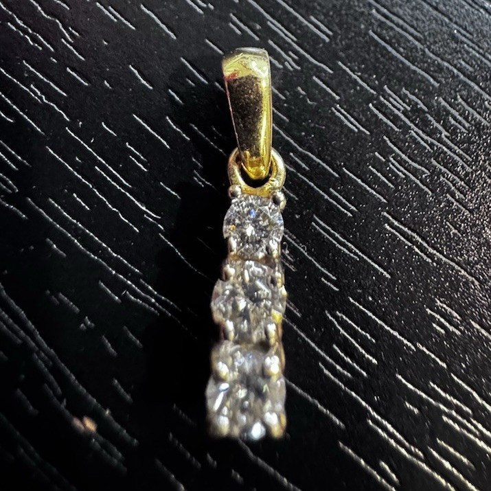 14K Yellow Gold Past-Present-Future Diamond Pendant