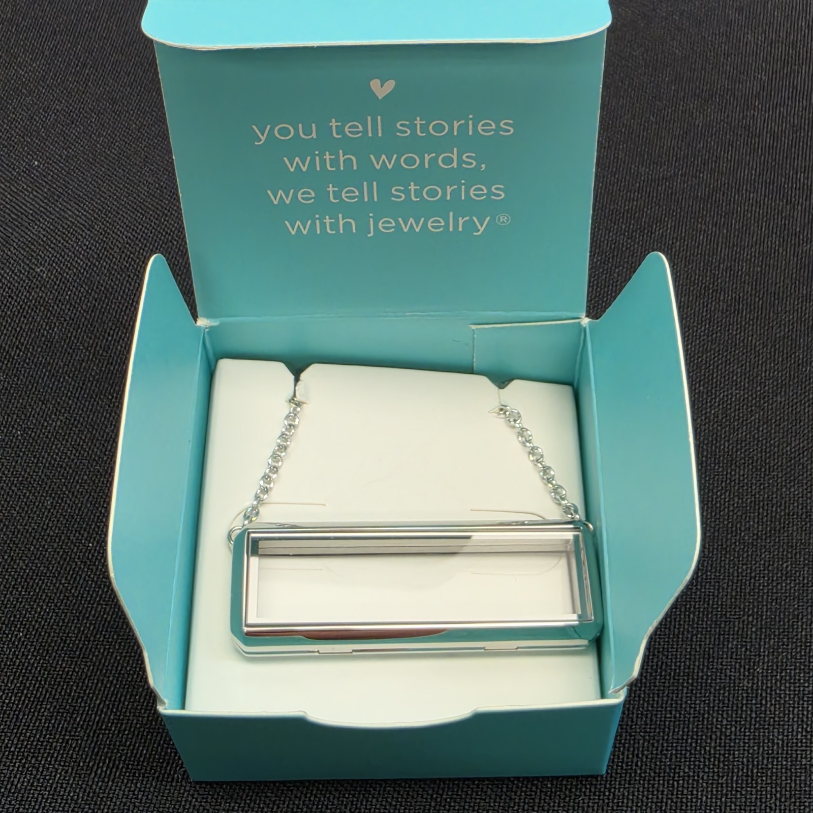 Authentic Origami Owl Bar Locket And Chain Silver
