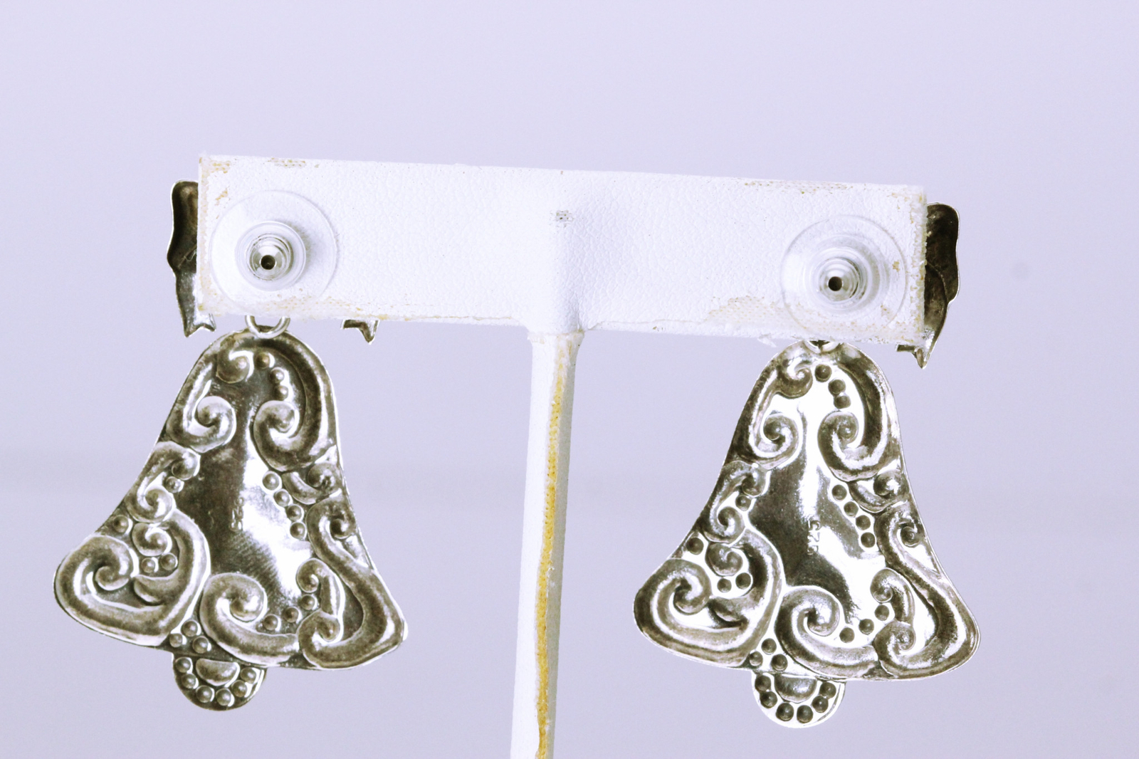 925 Sterling Silver Bell & Bow Dangle Earrings 8.7 Grams (EAR4681)