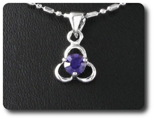 Amethyst Pendant 0 5/32in Gold Plated White 18 K