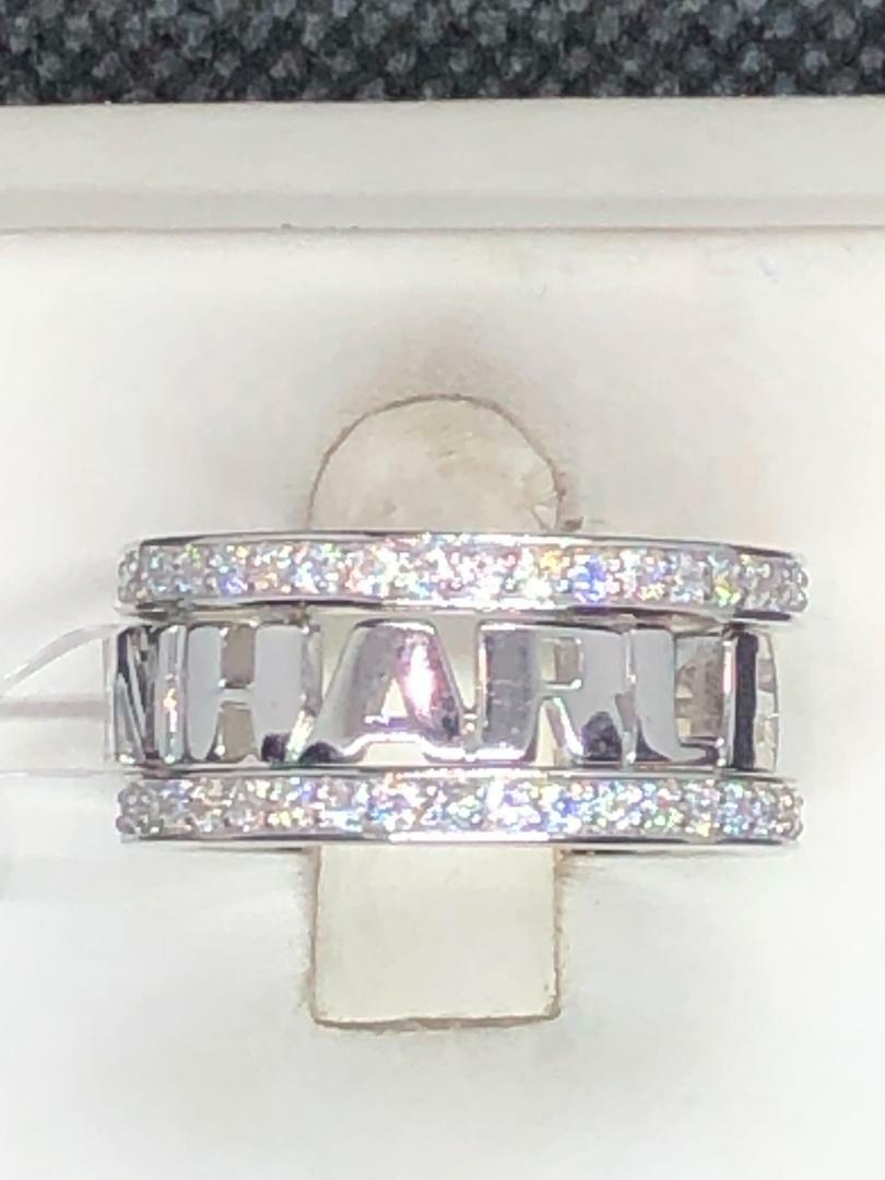 Harley-Davidson® 3 Ring Bling Stacking H-D Script Rings Silver 179 HDR0294