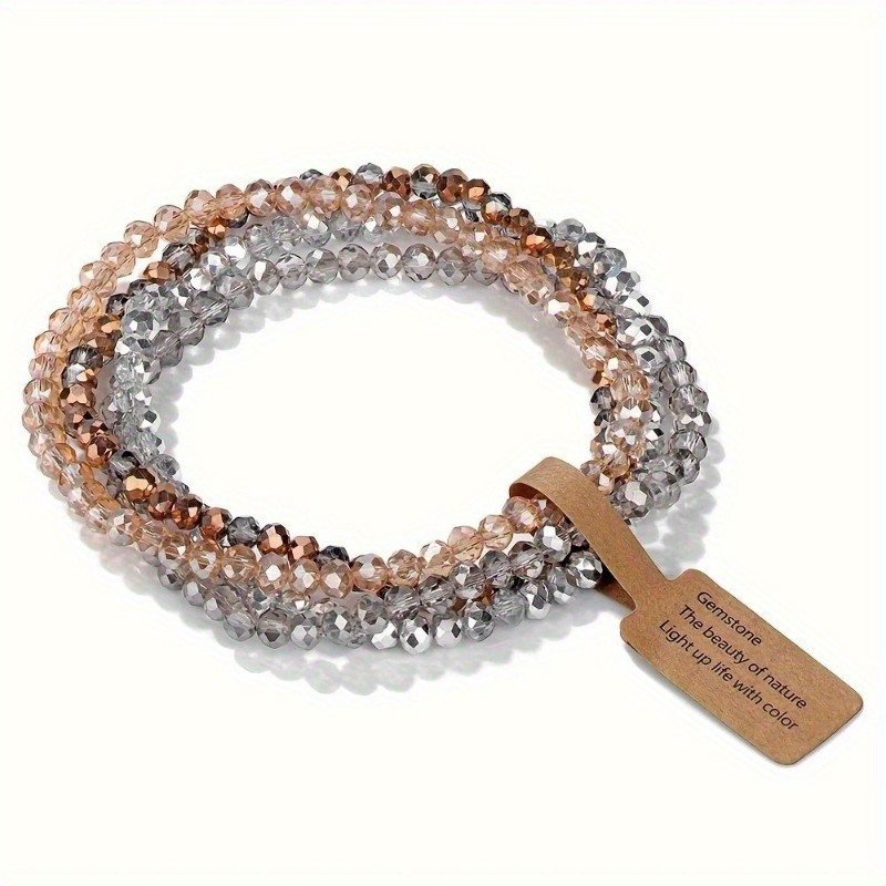 Colored Glass Beaded Bracelet Women’s Retro Fashion Stacked Bracelet Jewelry