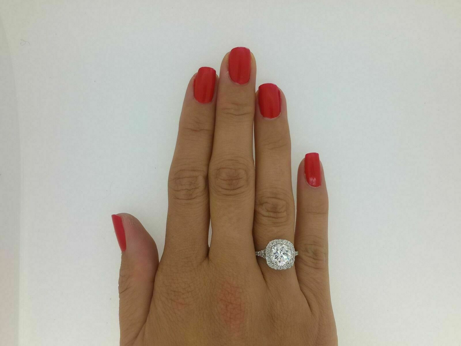 2.50Ct Simulated Diamond Engagement Ring 14k White Gold Plated Silver